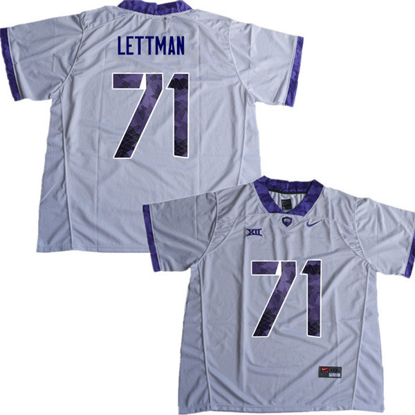 Men #71 Toby Lettman TCU Horned Frogs College Football Jerseys Sale-White - Click Image to Close